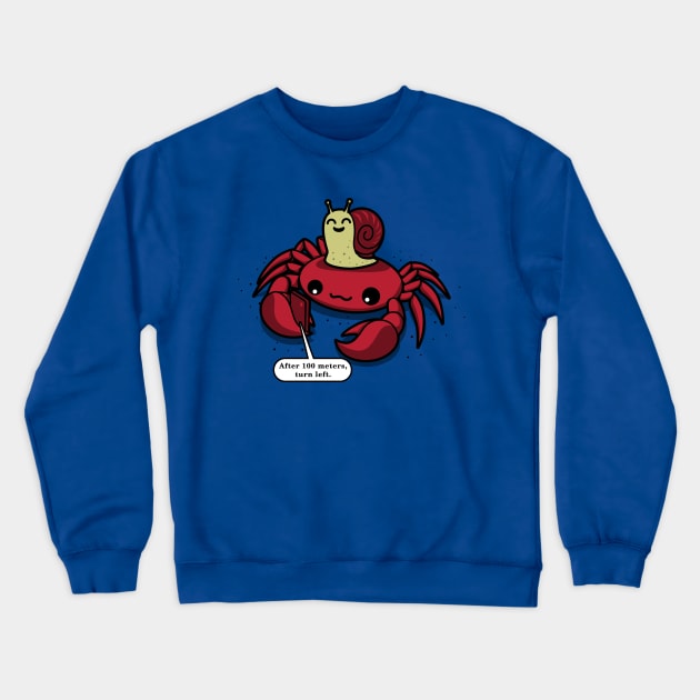 Cute Kawaii Animals Crab Snail Delivery Ride-Hailiing Crewneck Sweatshirt by BoggsNicolas